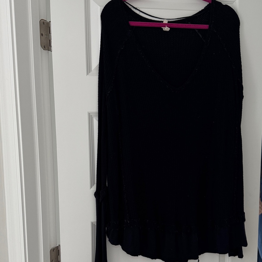 Free People Black Long Sleeve thermal